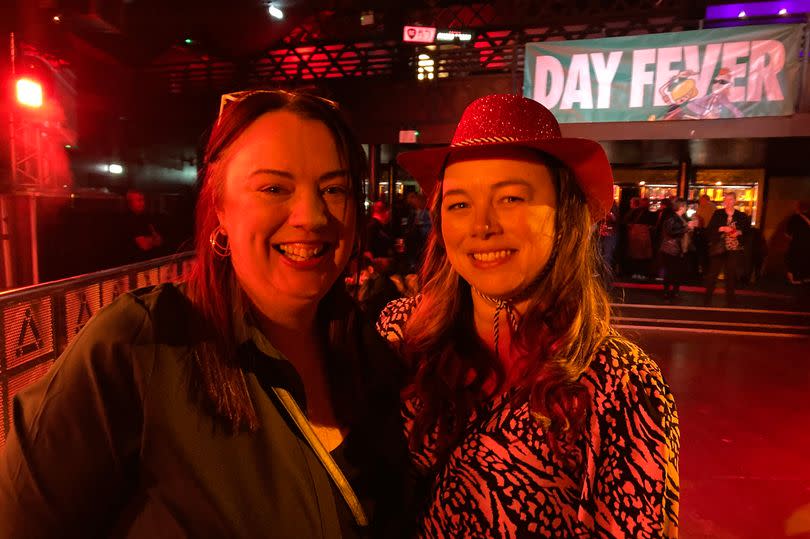 Catherine Allcock, 41, and Jennifer Booth, 36, were amongst the first people onto the dancefloor, but hundreds more followed