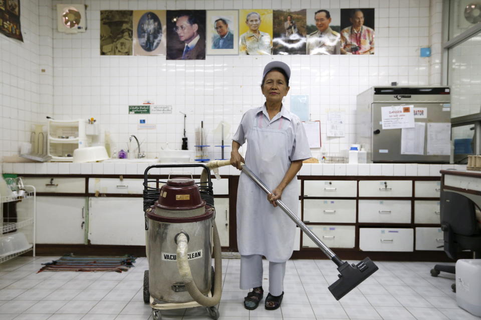 Darunee Kamwong, 72, is a cleaner in a rice vermicelli factory outside Bangkok, Thailand. The number of people over 65 in Thailand -- where the population is rapidly aging -- is set to more than double between now and 2030.