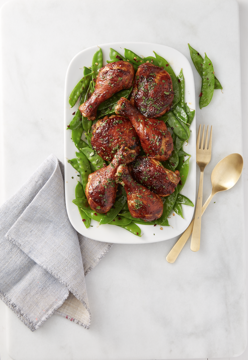 Sweet & Sticky Chicken With Snow Peas