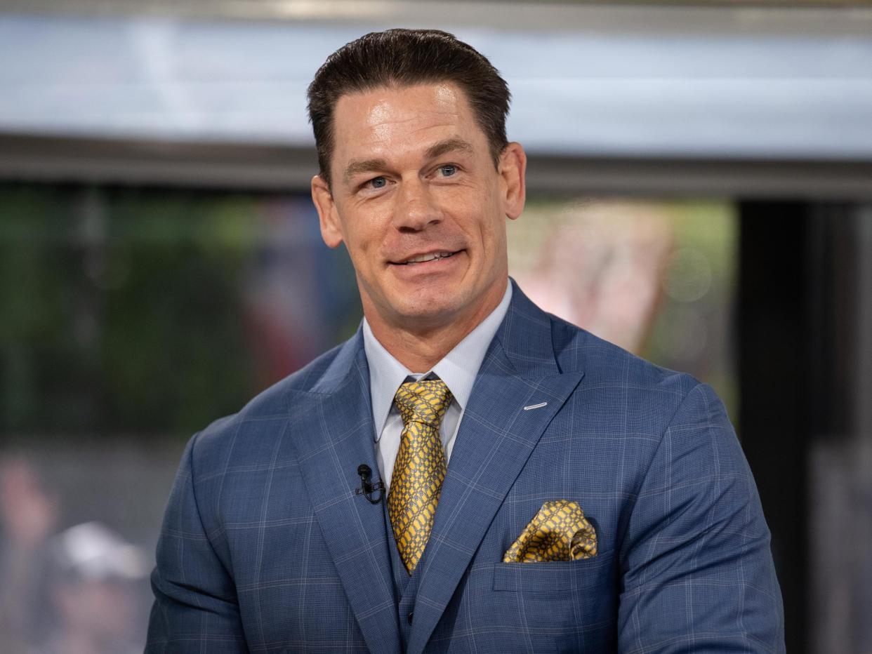 A picture of John Cena appearing on the Today Show.