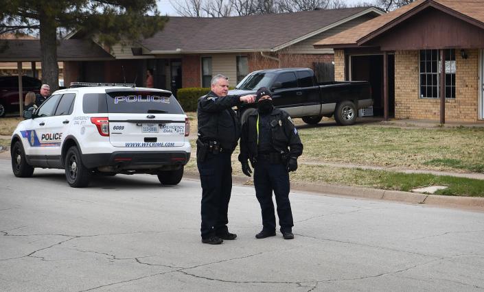 Wichita Falls Police work the scene of a shooting in the 4800 block of Colleen Drive.