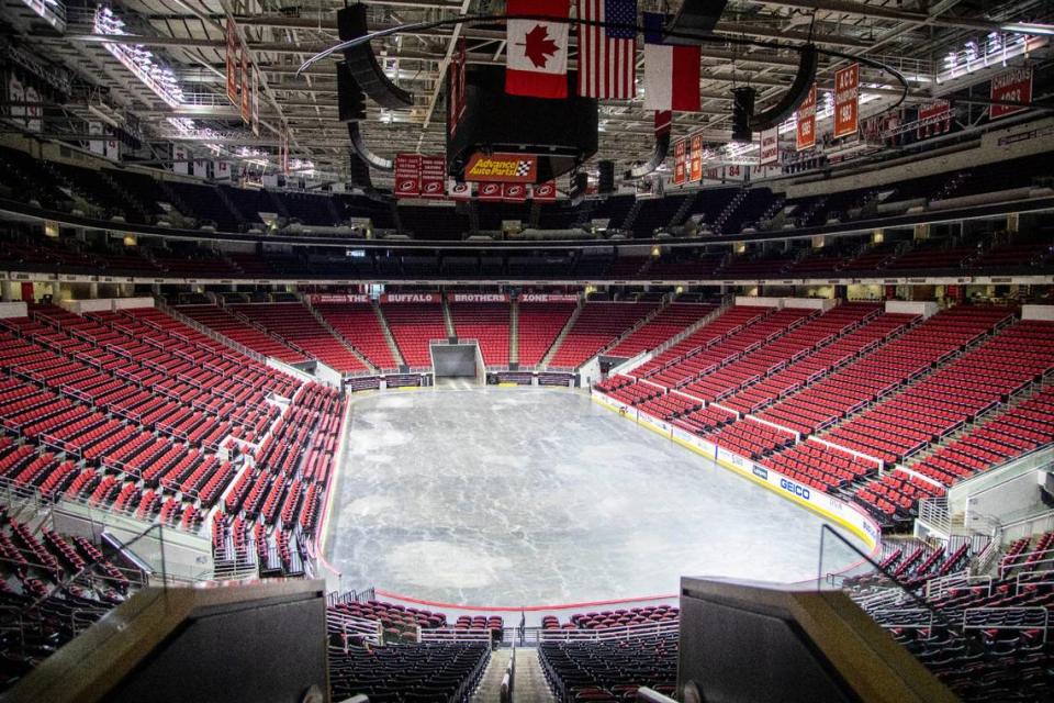 Plans for the development of the area surrounding PNC Arena include renovations to the arena itself.