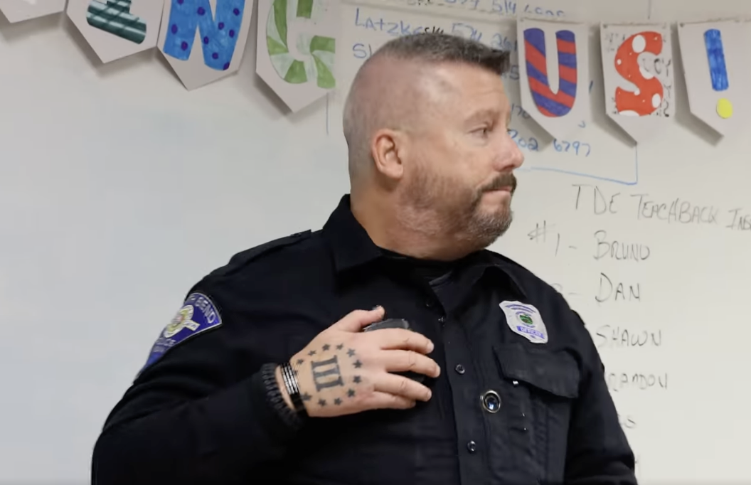 A screenshot of recently retired South Bend police officer Jack Stilp from a video posted by the South Bend Police Department on Jan. 23, 2023.