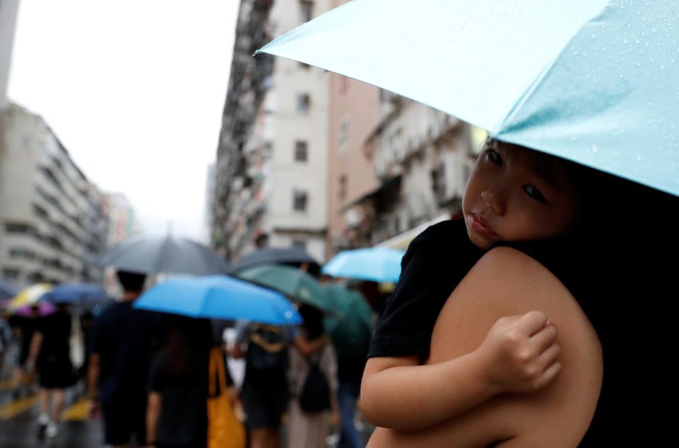 Children were among those to take part in the peaceful rally (REUTERS)