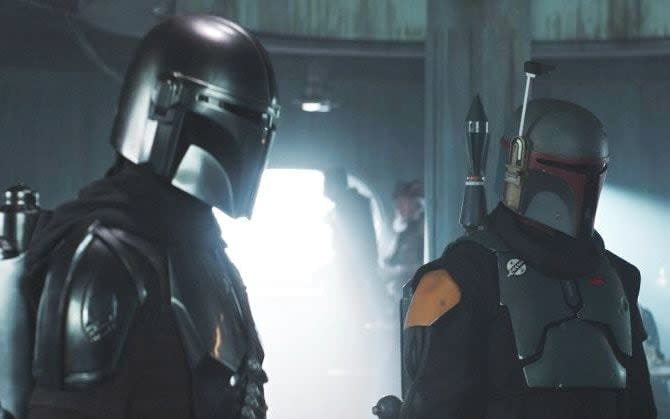 Pedro Pascal and Temuera Morrison in The Mandalorian - Disney