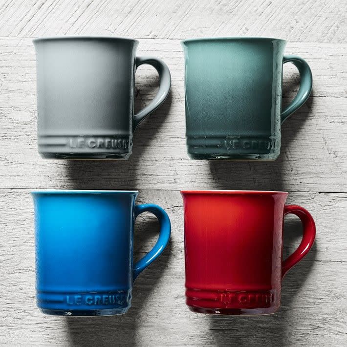 <p><strong>Le Creuset</strong></p><p>williams-sonoma.com</p><p><strong>$20.00</strong></p><p>Le Creuset makes a range of enameled stoneware mugs for coffee and more in their iconic gradient colors, so you can match one to your favorite foodie's Dutch oven. </p>