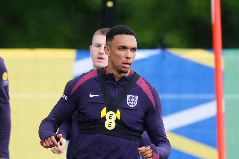 Alexander-Arnold during training (Adam Davy/PA Wire)