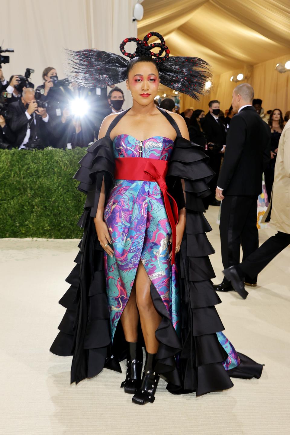 Naomi Osaka at The 2021 Met Gala Celebrating In America: A Lexicon Of Fashion at Metropolitan Museum of Art.