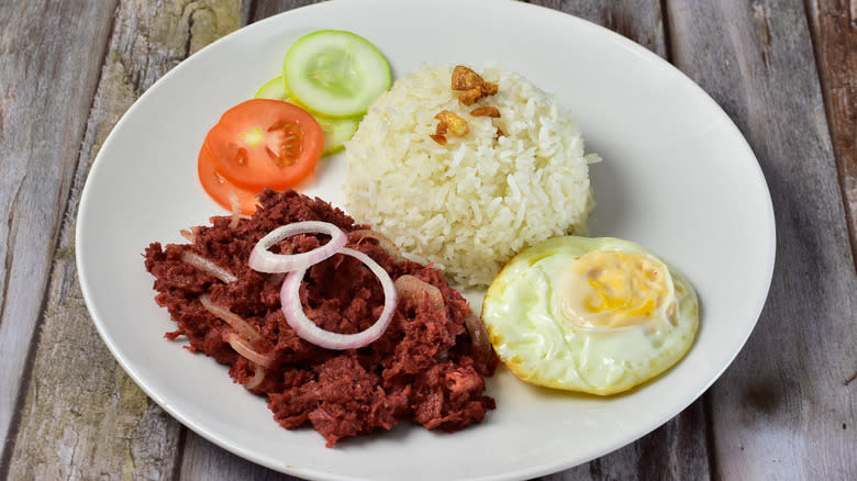 cornsilog white plate