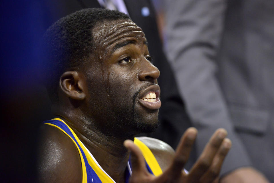 Draymond Green is confused about how the NBA doles out fines. (AP)