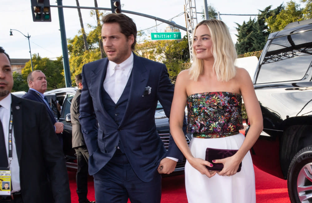 Margot Robbie and Tom Ackerley are never apart credit:Bang Showbiz