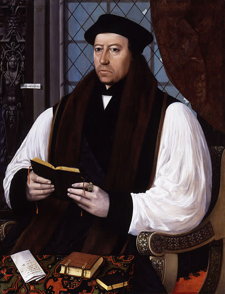 <div class="caption-credit"> Photo by: Wikipedia</div><div class="caption-title">Cranmer</div>Thomas Cranmer (pictured) "was a leader of the English Reformation and Archbishop of Canterbury during the reigns of Henry VIII, Edward VI and, for a short time, Mary I," says Wikipedia. He is credited as the author of the Book of Common Prayer still used today in Anglican and Episcopal churches. Cranmer is an amazing name because it sounds like cranberries, or the French for grandmother.