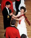 <p>Before the Princess Royal married Timothy Laurence, Anne donned tartan and cut a rug in London with her naval-commander fiancé at the 1992 Royal Caledonian Ball, an annual event benefiting Scottish charities that's considered the oldest charity ball in the world.</p>