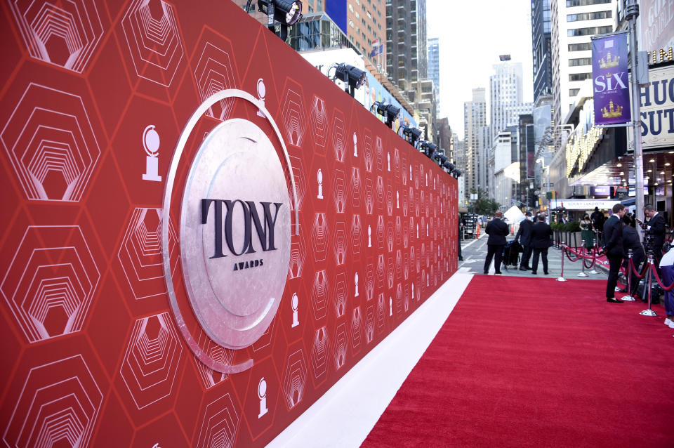 A view of the red carpet at the 74th annual Tony Awards at Winter Garden Theatre on Sunday, Sept. 26, 2021, in New York. (Photo by Evan Agostini/Invision/AP)