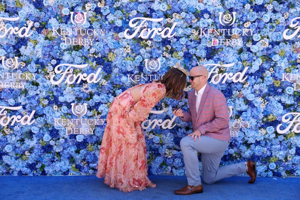 Ford Motor Co. and Churchill Downs Racetrack have a multi-year partnership deal. One aspect of this partnership is Ford's display featuring a flower wall, F-150 Lighting and a phone charging station, in the Paddock Plaza during the Kentucky Oaks and Derby.
