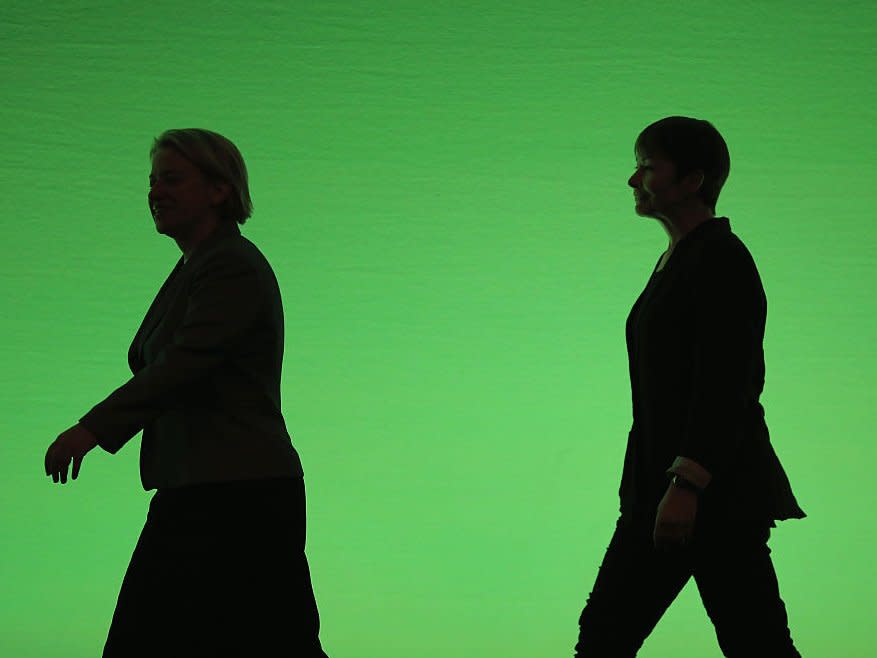 Caroline Lucas and former Green leader Natalie Bennett