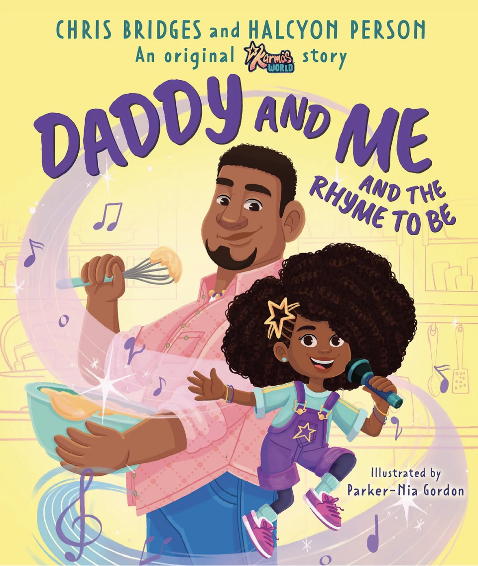 Gordon's illustrations for the book "Daddy and Me and the Rhyme to Be" are reimagined scenes from the Netflix animated series "Karma's World"