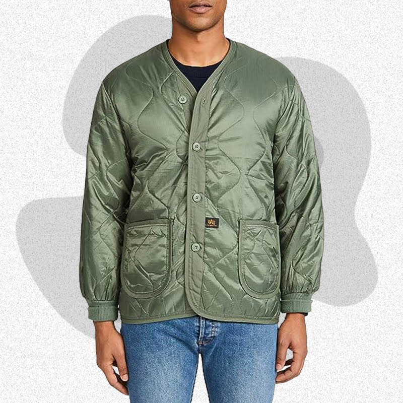 <p>Courtesy of Amazon</p><p>The M65 liner was technically not designed as a jacket, but, as the name suggests, an internal layer meant to be buttoned into a <a href="https://www.mensjournal.com/style/best-field-jackets" rel="nofollow noopener" target="_blank" data-ylk="slk:field jacket;elm:context_link;itc:0;sec:content-canvas" class="link ">field jacket</a>. Despite that, the liner has been adopted as an outer layer by the street style set thanks to its unique silhouette, which sets it apart from the average bomber jacket. This jacket is padded enough to keep warm on a cool day and can be layered under a coat or over a sweater for more warmth. The jacket pairs well with streetwear-adjacent pieces like hoodies and <a href="http://mensjournal.com/style/best-mens-sneakers" rel="nofollow noopener" target="_blank" data-ylk="slk:sneakers;elm:context_link;itc:0;sec:content-canvas" class="link ">sneakers</a> or mixed with other military and workwear pieces.</p><p>[$100; <a href="https://www.amazon.com/Alpha-Industries-Liner-Olive-3X-Large/dp/B002IAKVMC?&linkCode=ll1&tag=mj-falljackets-jzavaleta-080423-update-20&linkId=2705a118621d841d0ff8a429461b65c9&language=en_US&ref_=as_li_ss_tl" rel="nofollow noopener" target="_blank" data-ylk="slk:amazon.com;elm:context_link;itc:0;sec:content-canvas" class="link ">amazon.com</a>]</p>