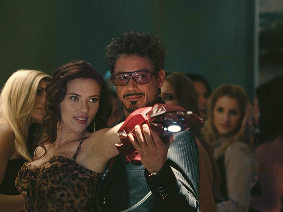 Iron Man 2 Robert Donwney Jr. and Scarlett Johansson