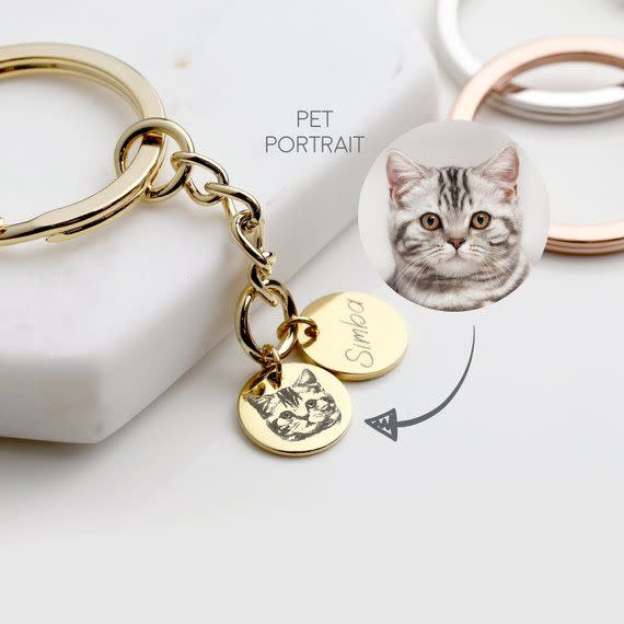 11) Pet Portrait Keychain