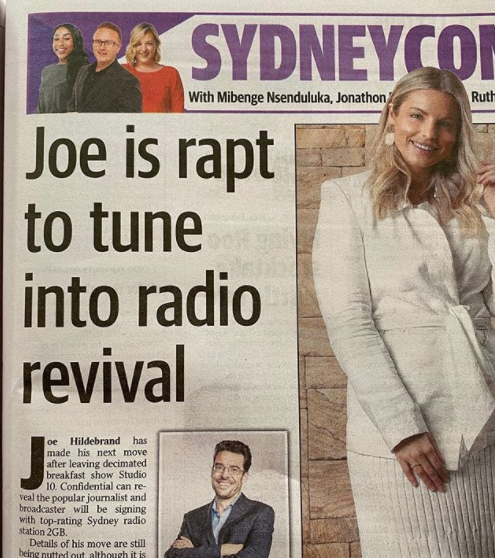 Joe Hildebrand has announced he's joining 2GB radio after his shock exit from Studio 10. Photo: Instagram/joe_hildebrand