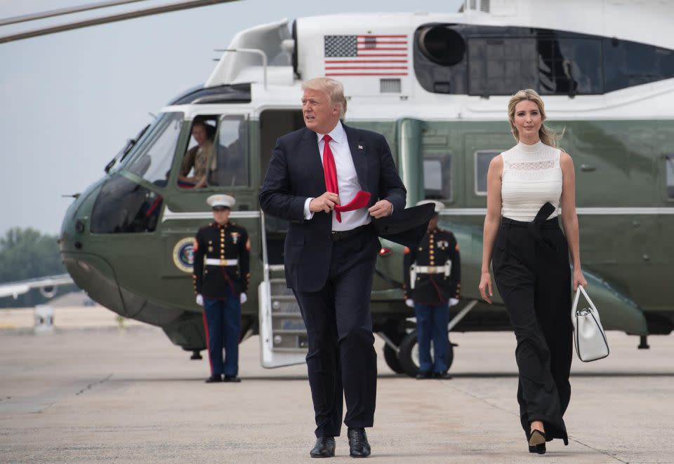 Ivanka's used to chopper travel, often sighted with her dad Donald on official outings. Photo: Getty