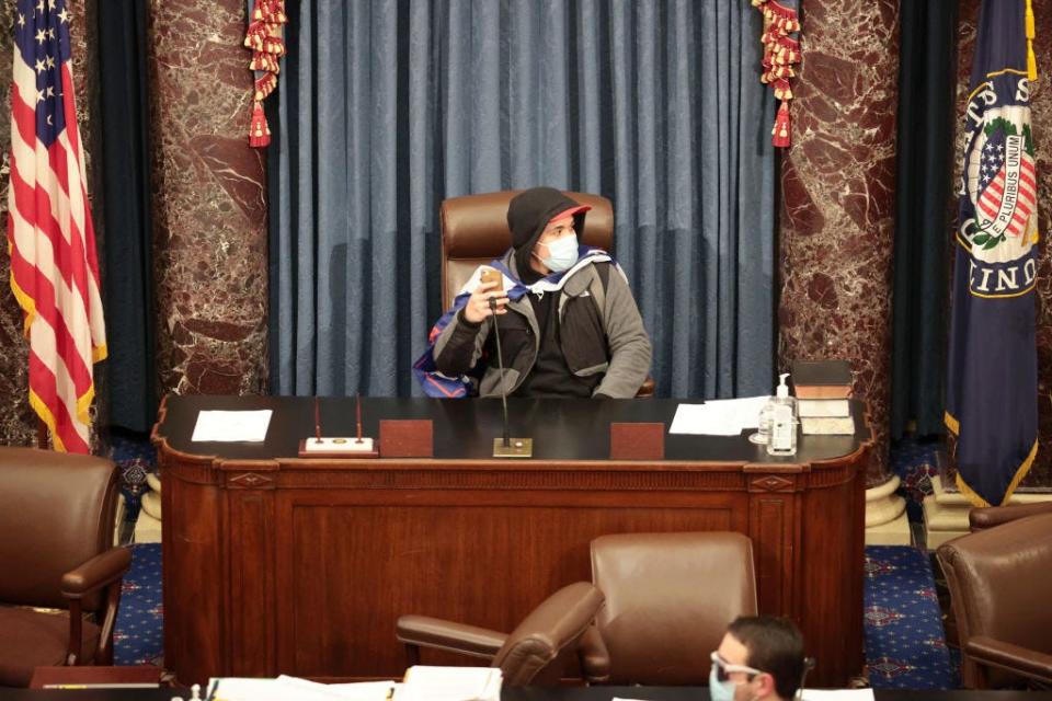 protester senate chamber