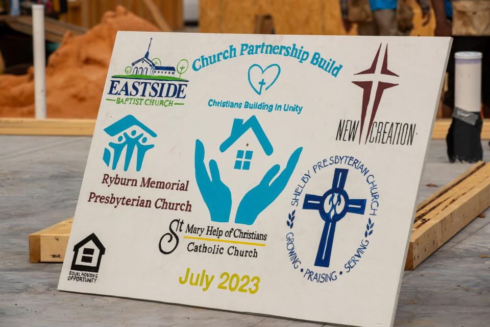Five local churches recently partnered with Habitat for Humanity to work on new homes at Young Oak Square.