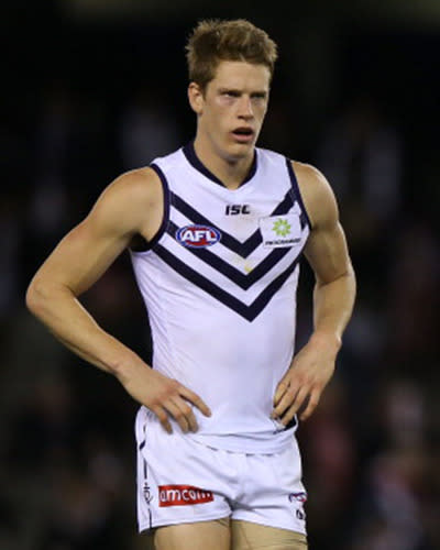 Fremantle forward Matt Taberner earned the penultimate nomination for the award, starring in the absence of captain Matthew Pavlich in the Dockers' 58-point win over Brisbane.