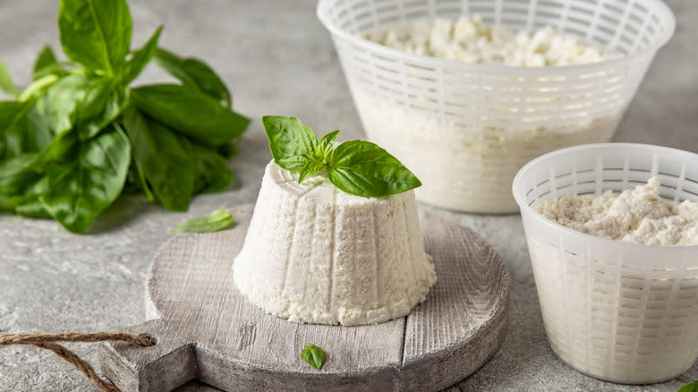 Homemade ricotta cheese