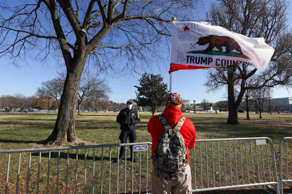 WASHINGTON D.C., USA - JANUARY 07: The U.S Capitol building's surround was fenced after massive protest as Trump supporters entered the building in Washington D.C., United States on January 07, 2020. (Photo by Tayfun Coskun/Anadolu Agency via Getty Images)