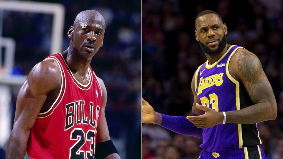 Jordan and James are the popular picks in NBA’s GOAT debate. Pic: Getty