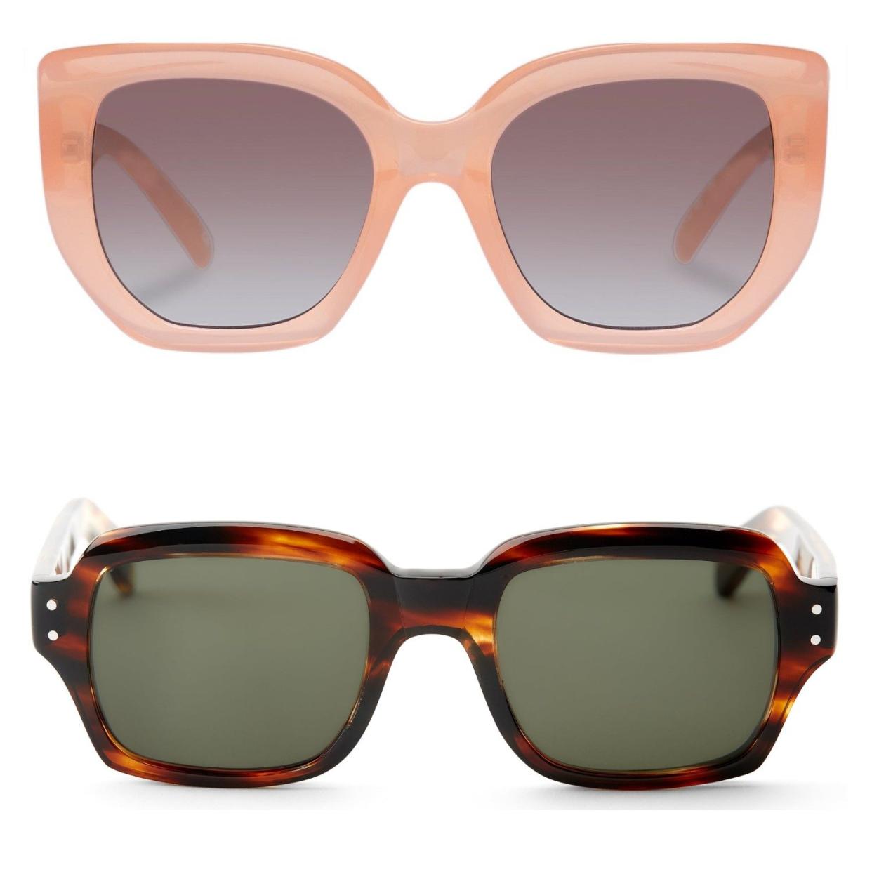 Women: Euphoria sunglasses, £59.75, Le Specs; Men: Cubitts x Oliver Spencer Conduit sunglasses, £210, Oliver Spencer