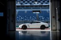 <p>Distinguishing the NISMO from the base model are carbon-fiber bumpers and side sill covers.</p>