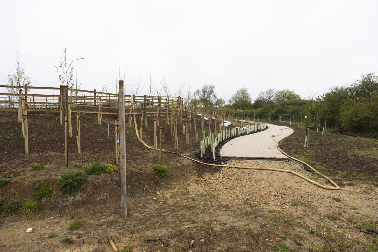 Eynsham Park & Ride which is due to be completed this year but won't open until 2025 as funding is not in place for an access road in to the site. Eynsham, Oxfordshire. April 22 2024. A council has built a Â£51million park and ride site - but it can't be used because funding for the road in and out won't be sorted 