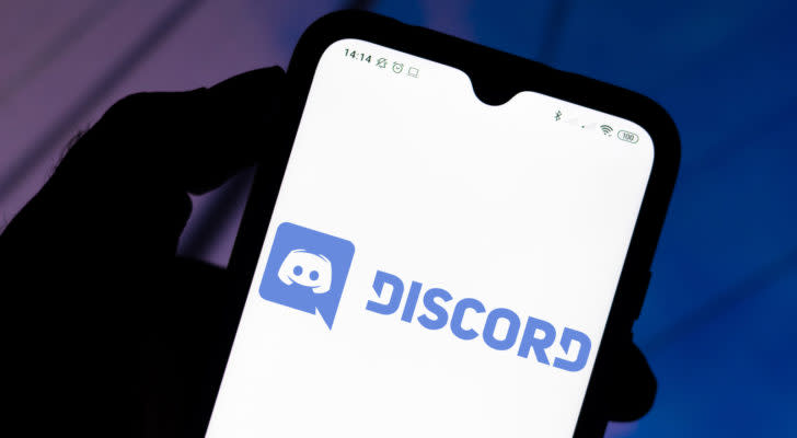 phone with discord logo on it