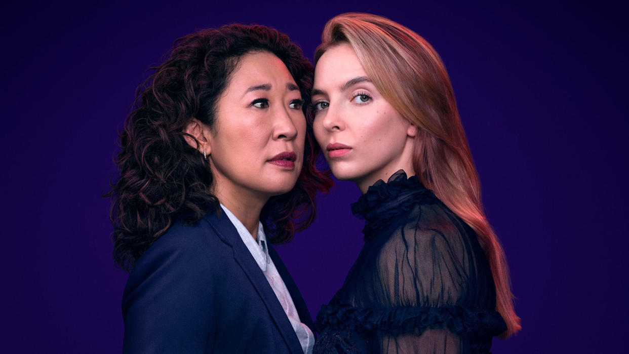 Sandra Oh and Jodie Comer as Eve and Villanelle in <i>Killing Eve</i>. (BBC/Sid Gentle/Steve Schofield) 