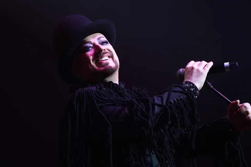 Boy George of Culture Club performs on stage  at Coliseo de Puerto Rico José Miguel Agrelot on January 13, 2024 in San Juan, Puerto Rico. (Photo by Gladys Vega/Getty Images)