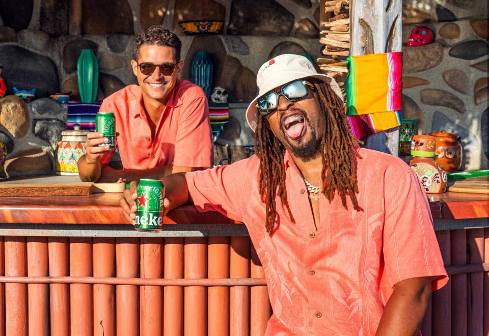 <p>Wells Adams and Lil Jon hang out on set with Heineken for the upcoming season of ABC's <em>Bachelor in Paradise.</em></p>