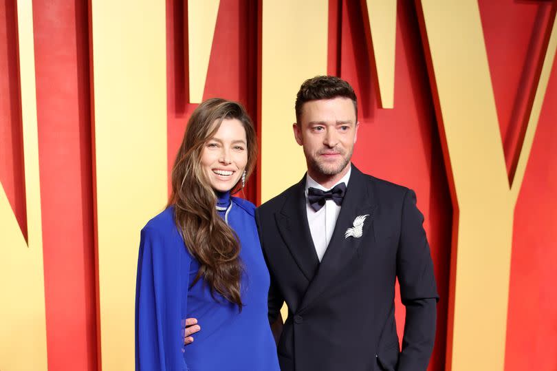 Justin Timberlake with his wife Jessica Biel