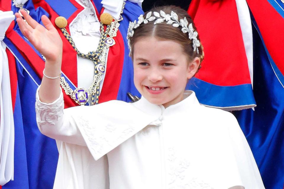 <p>Max Mumby/Indigo/Getty</p> Princess Charlotte at the coronation on May 6, 2022