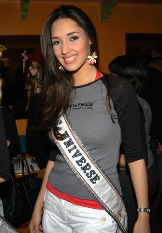 <p>Paul Andrew Hawthorne/WireImage</p> Amelia Vega during the Miss Universe Holiday Party.