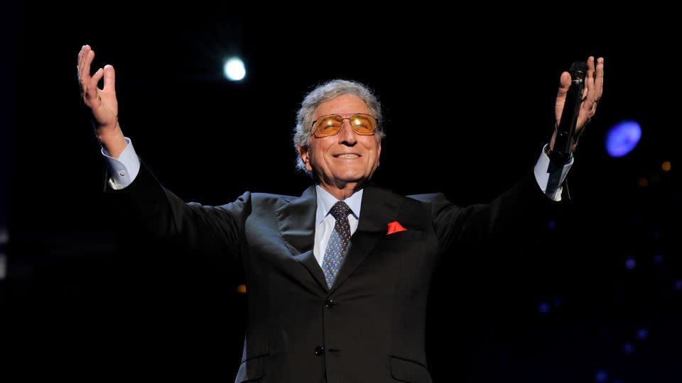 Tony Bennett performs onstage at the 2012 MusiCares Person of the Year Tribute to Paul McCartney held at the Los Angeles Convention Center on February 10, 2012 in Los Angeles.  - Larry Busacca/Getty Images