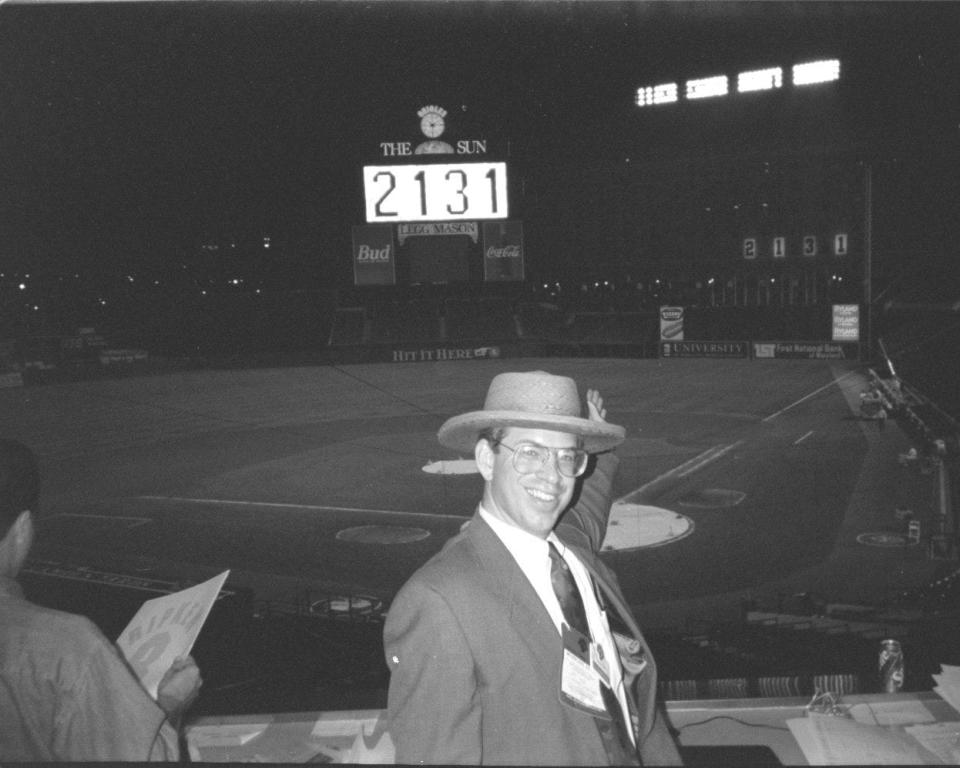 John Lowe at Cal Ripken Jr.’s 2,131st consecutive game on Sept. 6, 1995.