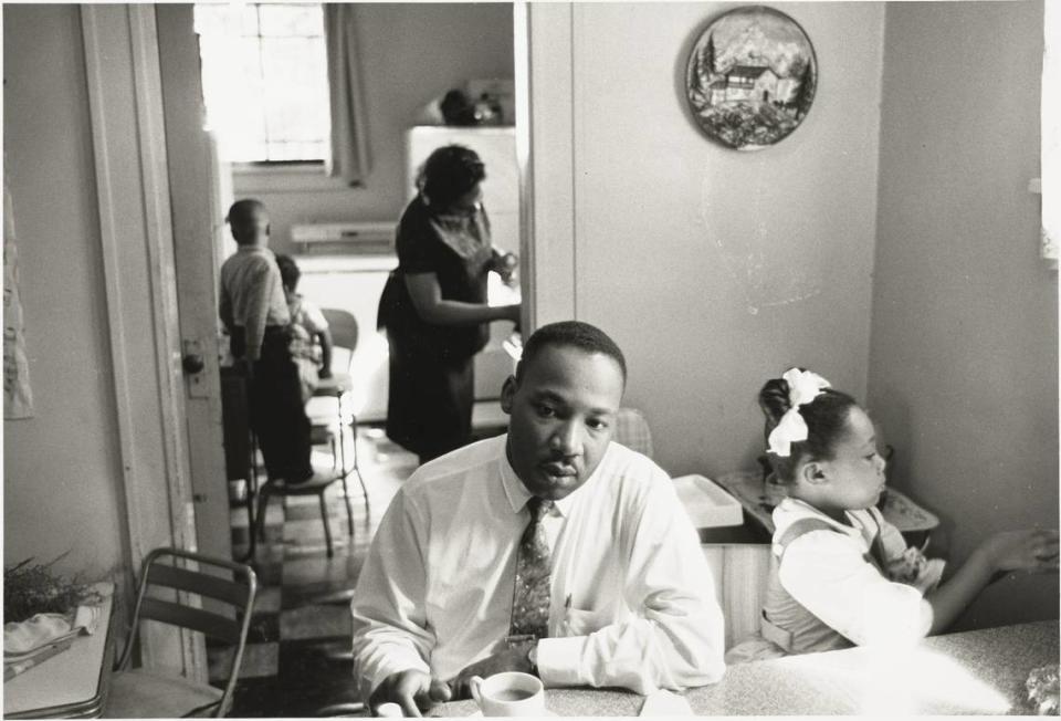 Martin Luther King Jr. at home with his family in Atlanta in the fall of 1962. A new biography of MLK, “King: A Life,” by Jonathan RIg, was recently published.