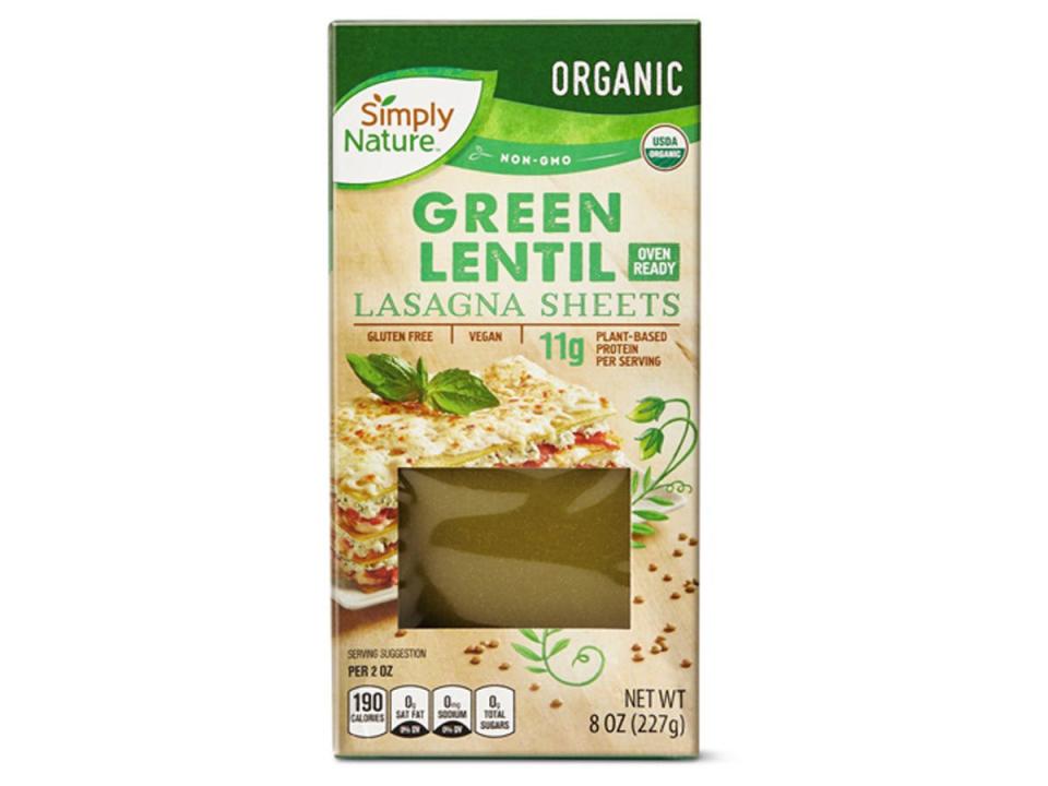 Simply Nature green-lentil lasagna sheets