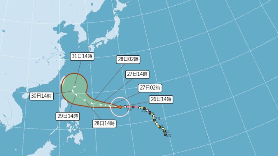 瑪娃颱風動態。（圖／氣象局）