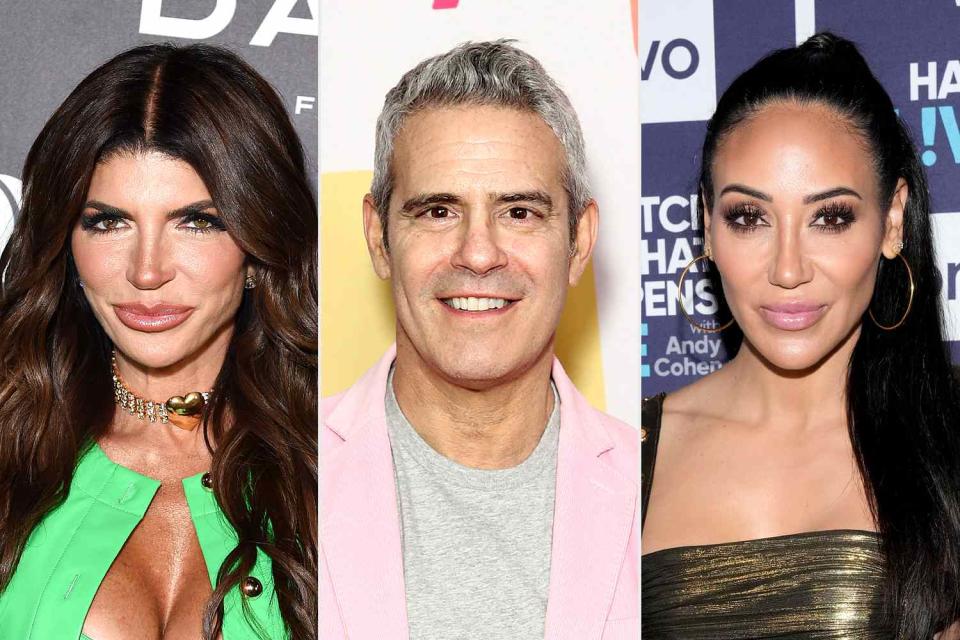 <p>Gilbert Flores/Variety via Getty; Don Arnold/WireImage</p> From left: Teresa Giudice, Andy Cohen and Melissa Gorga