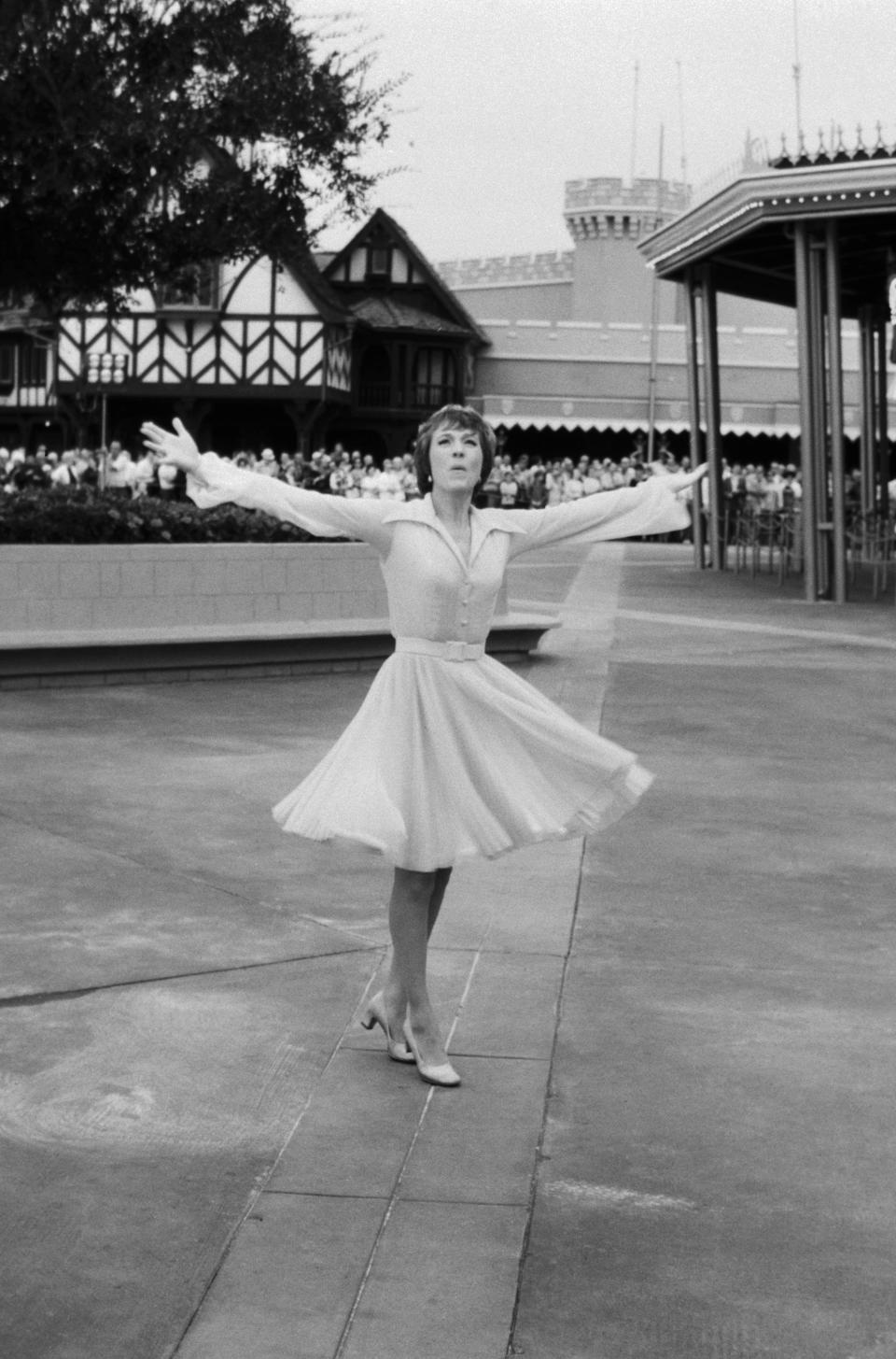 Julie Andrews performs during the grand opening of Disney World in 1971.