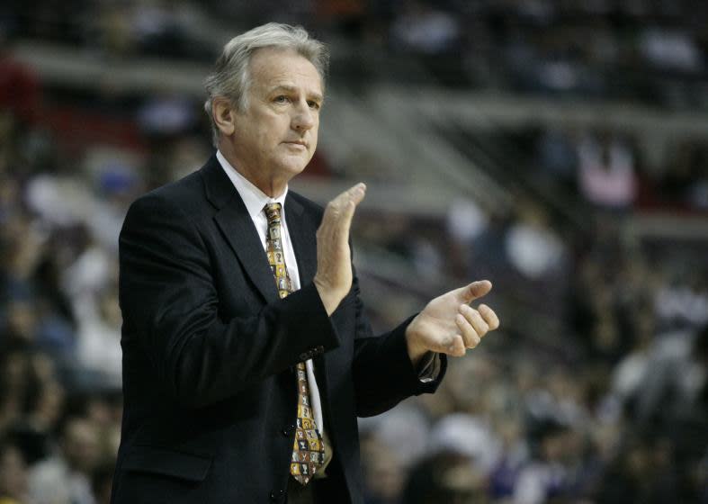 Sacramento Kings coach Paul Westphal in the second half of an NBA basketball game against the Detroit Pistons Wednesday, Feb. 10, 2010, in Auburn Hills, Mich. (AP Photo/Duane Burleson)